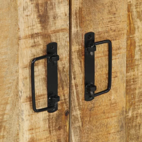  Cipőtartó Fekete 30x30x40 cm Tömör mangófa és Acél