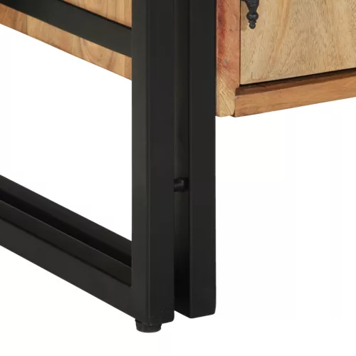  Cipőtartó Fekete 30x30x40 cm Tömör akácfából és fémből