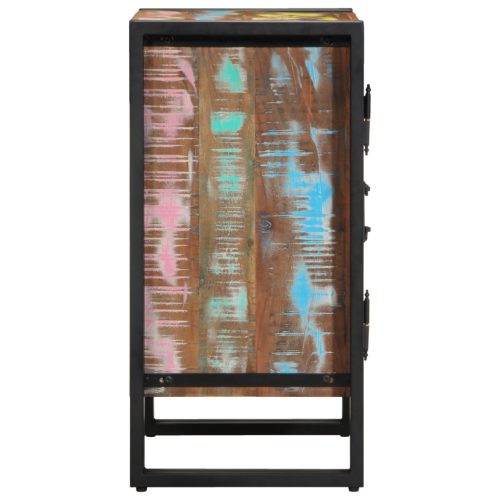  Cipőszekrény Fekete 30x30x40 cm Tömör újrahasznosított fa és Acél