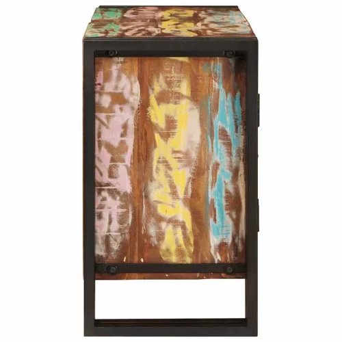  Fürdőszobai mosdószekrény Tömör Újrahasznosított Fa, Vas