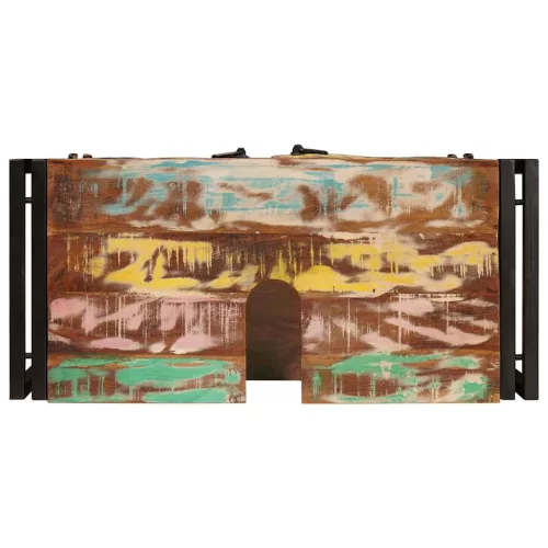  Fürdőszobai mosdószekrény Tömör Újrahasznosított Fa, Vas