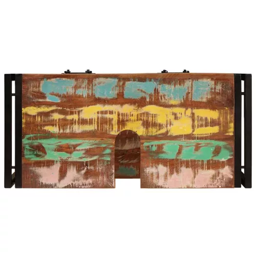  Fürdőszobai mosdószekrény Tömör Újrahasznosított Fa, Vas