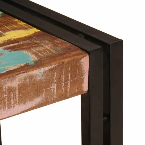  Fürdőszobai mosdószekrény Tömör Újrahasznosított Fa, Vas