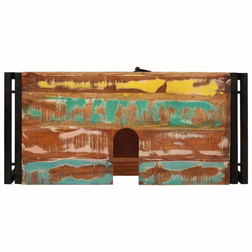  Fürdőszobai mosdószekrény Tömör Újrahasznosított Fa, Vas