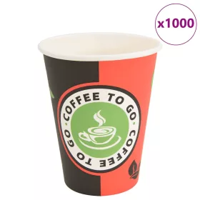  1000 db piros és fekete papír kávéscsészék 12oz 300ml