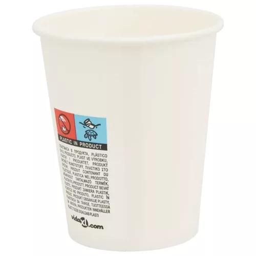  1000 db fehér papír kávéscsészék 8oz 200ml