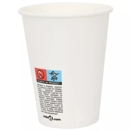  1000 db fehér papír kávéscsészék 12oz 300ml
