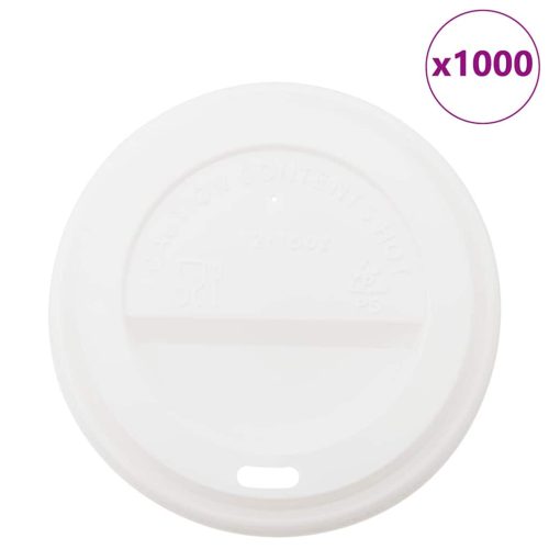  1000 db fehér műanyag papír kávéscsésze fedelek Ø90mm 12oz 16oz