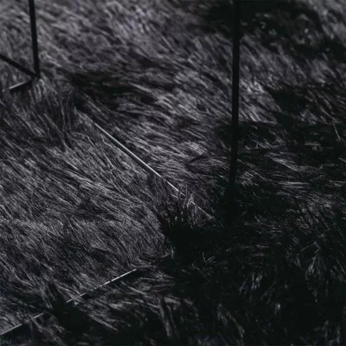  fekete hosszú szálú NAVARRA bozontos szőnyeg 120x120 cm