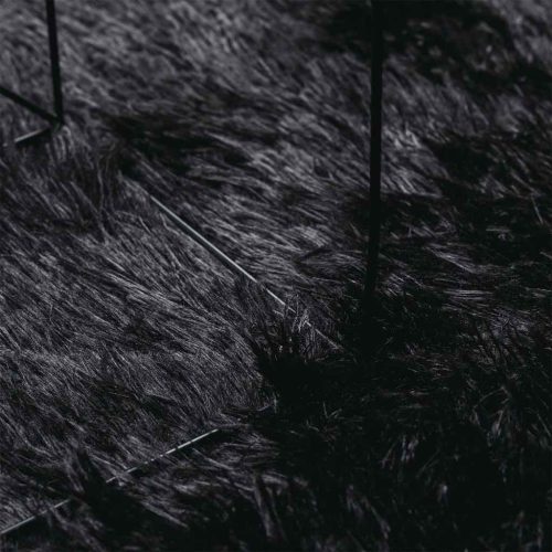  fekete hosszú szálú NAVARRA bozontos szőnyeg 120x120 cm
