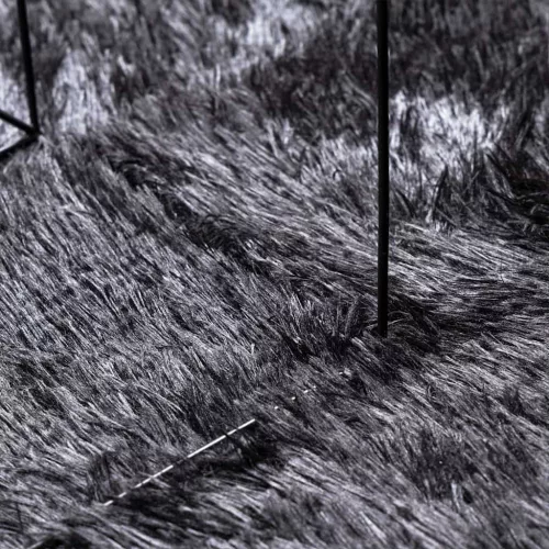  sötétszürke hosszú szálú NAVARRA bozontos szőnyeg 160x160 cm