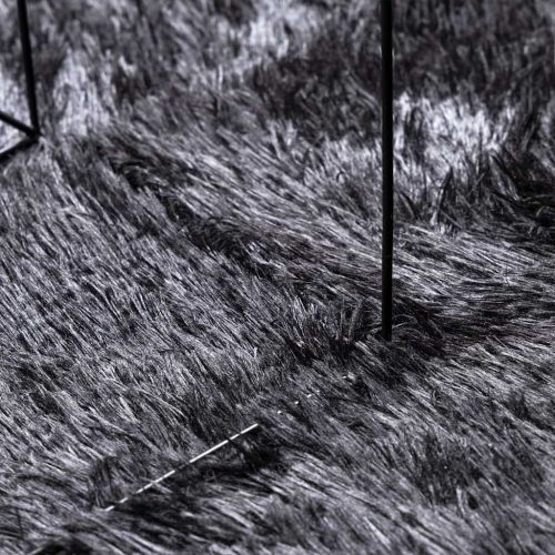  sötétszürke hosszú szálú NAVARRA bozontos szőnyeg 200x200 cm