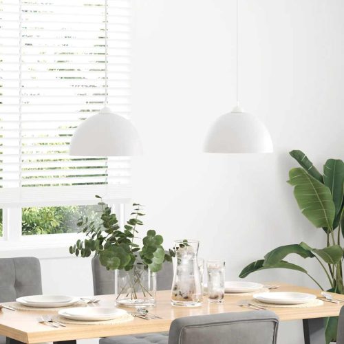  függőlámpák 2 db Állítható magasságú E27 fehér Ø 30 cm Fém