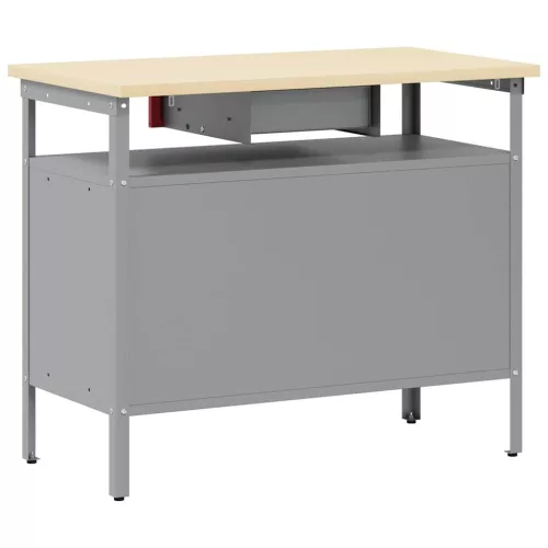  Munkapad Piros és Szürke 100 x 55 x 85 cm Műszaki fa és acél