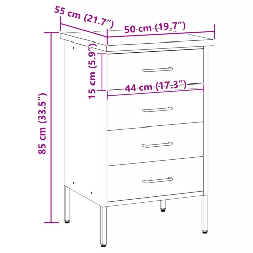  Munkaszekrény Fekete 50x55x85 cm Acél