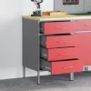 Munkapad Piros és Szürke 50 x 55 x 85 cm Műszaki fa és acél