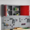  Szerszám szekrény polcokkal Piros és Szürke 50 x 20 x 55 cm