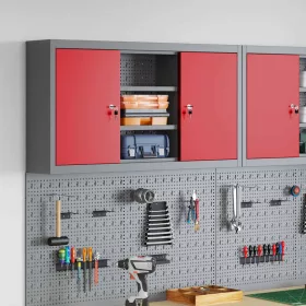    Szerszám szekrény polcokkal Piros és Szürke 50 x 20 x 55 cm
