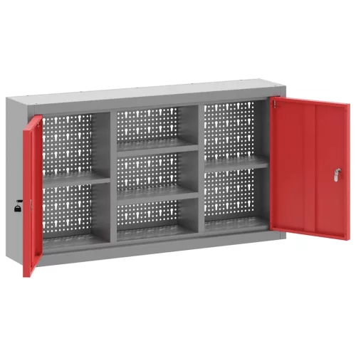  Szerszám szekrény polcokkal Piros és Szürke 50 x 20 x 55 cm