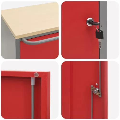  Műhelypad Piros és Szürke 75 x 45 x 85 cm Műszaki fa és acél