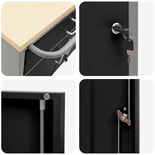  Műhelypad Fekete és Szürke 75 x 45 x 85 cm Műszaki fa és acél