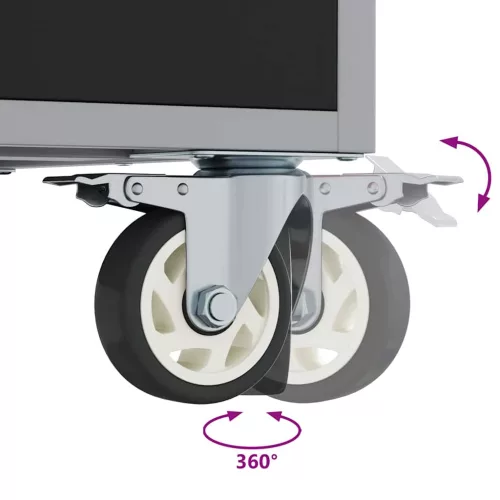  Műhelypad Fekete és Szürke 75 x 45 x 85 cm Műszaki fa és acél
