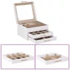  ékszerdoboz 3 rétegű fehér 23x20,5x14 cm 23x20,5x14 cm
