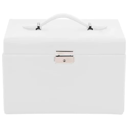  ékszerdoboz 3 rétegű tükörrel zárható fehér 26x18x17,5 cm