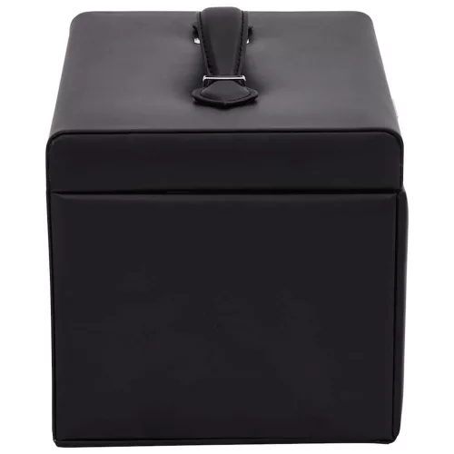  ékszerdoboz 3 rétegű tükörrel zárható fekete 26x18x17,5 cm