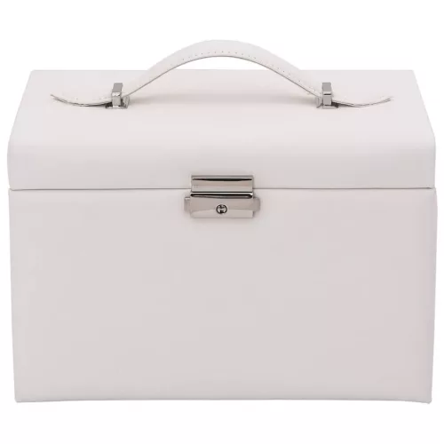  ékszerdoboz 4 rétegű tükörrel zárható fehér 22,5x17,5x16,5 cm