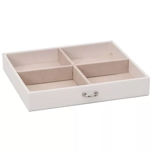  ékszerdoboz 4 rétegű tükörrel zárható fehér 22,5x17,5x16,5 cm