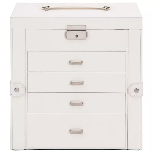  ékszerdoboz 5 rétegű tükörrel zárható fehér színű