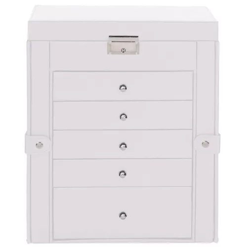  ékszerdoboz 6 rétegű tükörrel zárható fehér színű