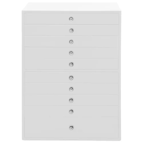  10 rétegű ékszerdoboz óratartókkal Fehér 29x20,5x40,5 cm