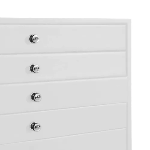  10 rétegű ékszerdoboz óratartókkal Fehér 29x20,5x40,5 cm