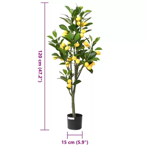  zöld mesterséges citromfa 136 levéllel 120 cm