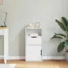  ODDA tömörfa fenyőfa oldalsó szekrény fiókkal fehér 40x24x79 cm