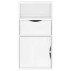  ODDA tömörfa fenyőfa oldalsó szekrény fiókkal fehér 40x24x79 cm