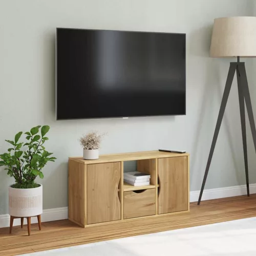  ODDA tömörfa fenyőfa TV szekrény fiókkal 79x24x40 cm