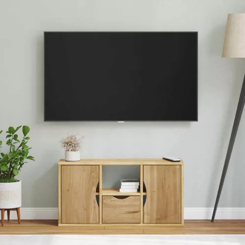  ODDA tömörfa fenyőfa TV szekrény fiókkal 79x24x40 cm