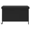  fekete polyrattan kerti tárolóláda kerekekkel 110x55x73 cm