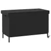  fekete polyrattan kerti tárolóláda kerekekkel 110x55x73 cm