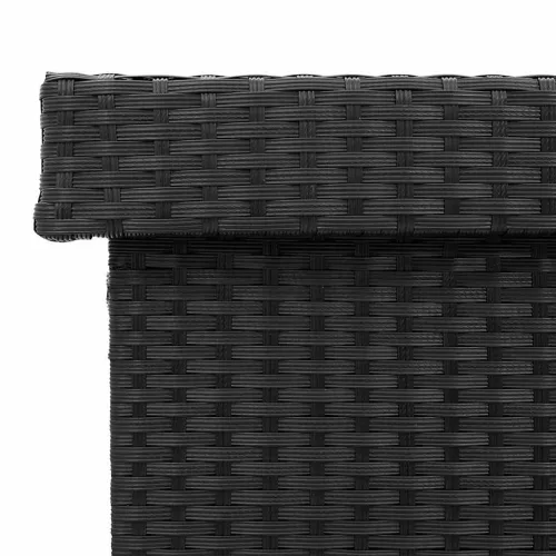  fekete polyrattan kerti tárolóláda kerekekkel 110x55x73 cm