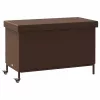  barna polyrattan kerti tárolóláda kerekekkel 110x55x73 cm