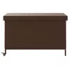  barna polyrattan kerti tárolóláda kerekekkel 110x55x73 cm
