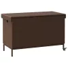  barna polyrattan kerti tárolóláda kerekekkel 110x55x73 cm