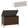  barna polyrattan kerti tárolóláda kerekekkel 110x55x73 cm