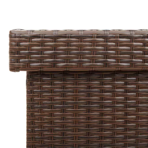  barna polyrattan kerti tárolóláda kerekekkel 110x55x73 cm