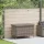  szürke polyrattan kerti tárolóláda kerekekkel 110x55x73 cm