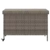  szürke polyrattan kerti tárolóláda kerekekkel 110x55x73 cm